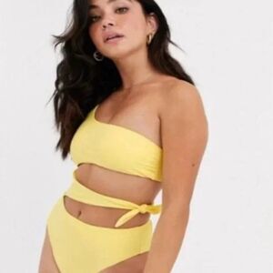 Abercrombie yellow One-Shoulder One Piece Swimsuit size small